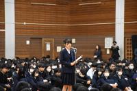 生徒会長による歓迎の言葉