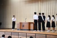 陸上競技部への生徒会長激励の言葉